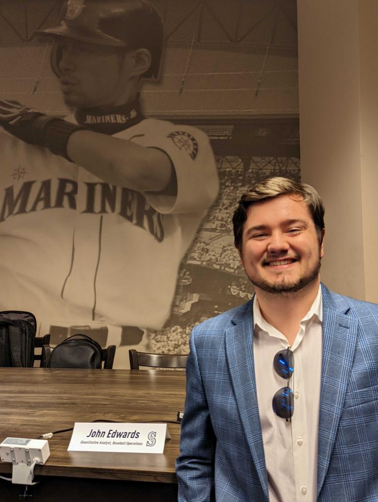 John in his office at the Seattle Mariners